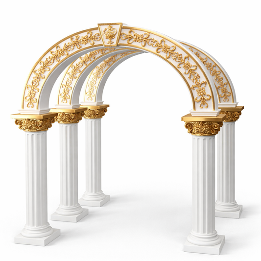 Pack columnas grandes + arco dorado